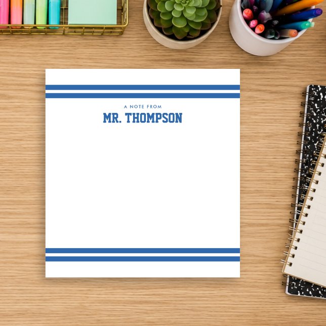 Blue Striped Teacher School Notepad (Creator Uploaded)