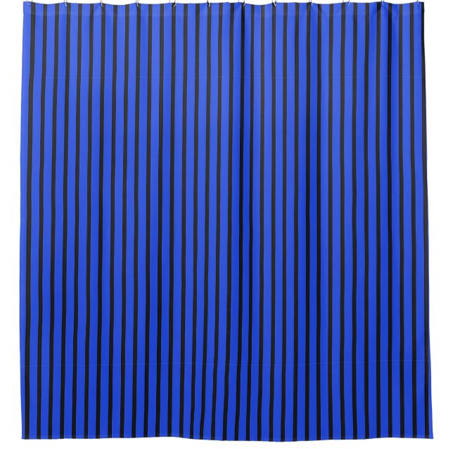 Blue Striped texture Shower Curtain (Front)