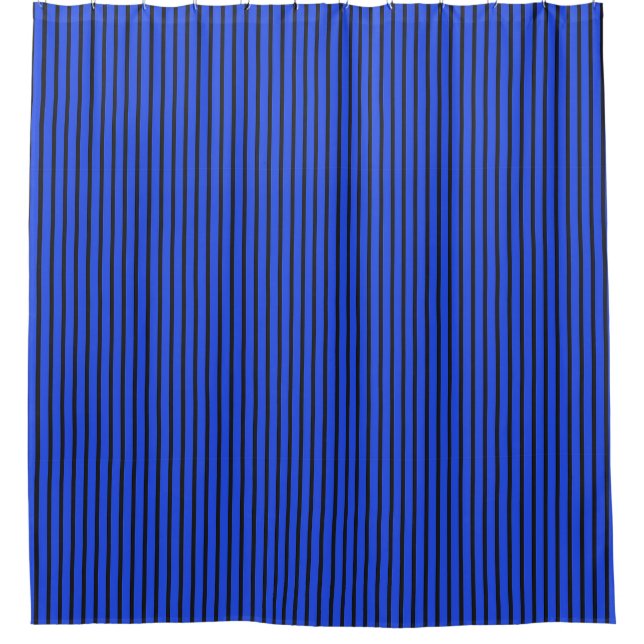 Blue Striped texture Shower Curtain (Front)