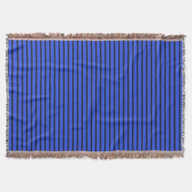 Blue Striped texture Throw Blanket (Front)