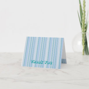 Blue Striped Thank You Card