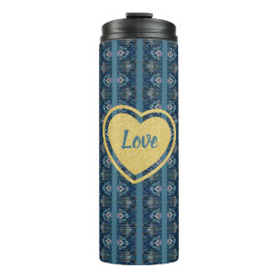 Blue Striped Thermal Tumbler by Poet Adiela Akoo