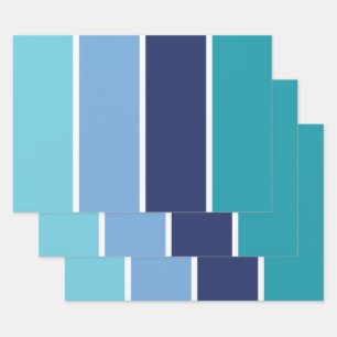 Blue Striped Wrapping Paper Sheet