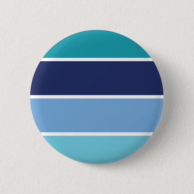 Blue stripes 6 cm round badge (Front)