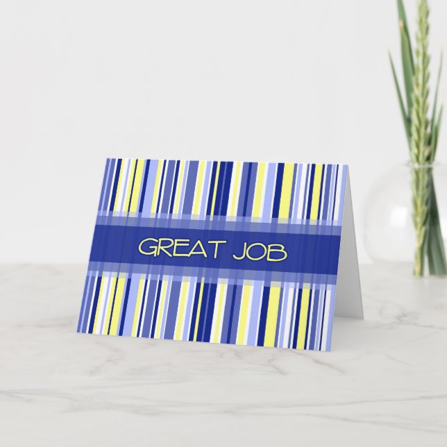 Blue Stripes Administrative Professionals Day Card (Front)