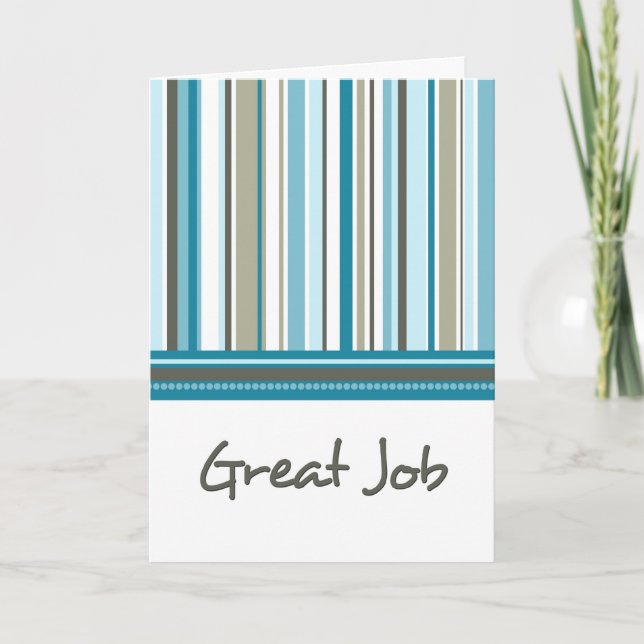 Blue Stripes Administrative Professionals Day Card (Front)