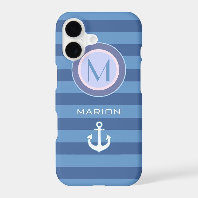 blue stripes & anchor monogrammed (Back)