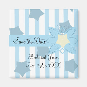 Blue Stripes and Stars Save the Date Magnet