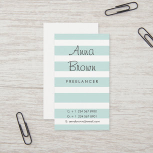 Blue Stripes and Wreath Business Card