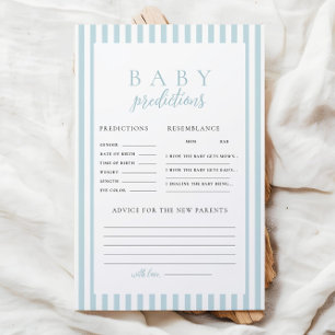 Blue Stripes Baby Shower Prediction Advice Game