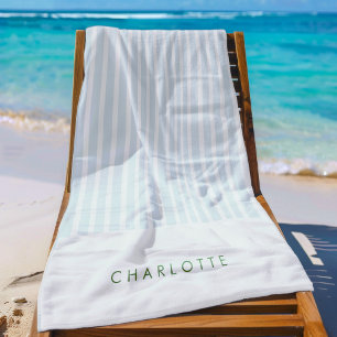 Blue Stripes Bachelorette Party Beach Towel