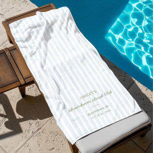 Blue Stripes Bachelorette Party Beach Towel