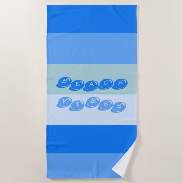 Blue Stripes Beach Towel (Front)