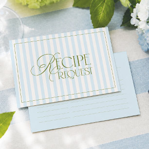 Blue Stripes Bridal Shower Enclosure Card