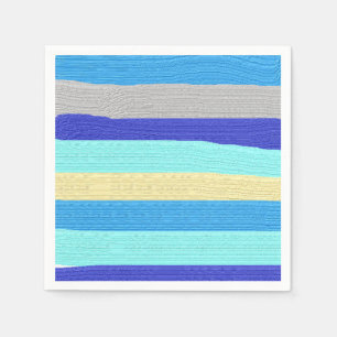 Blue Stripes Brushstrokes Napkin