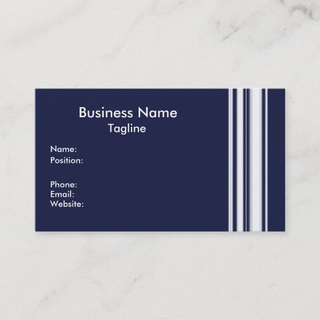 Blue Stripes Business Card (Front)