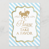 Blue Stripes Carousel Favour Sign