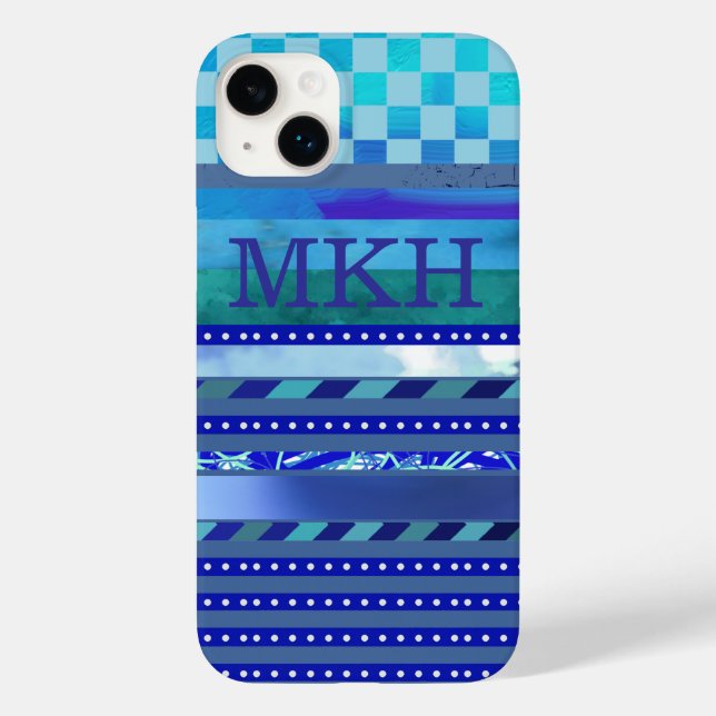 Blue Stripes Case-Mate iPhone Case (Back)