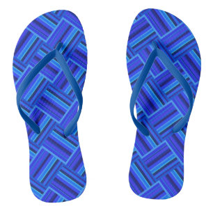 Blue stripes diagonal weave pattern jandals