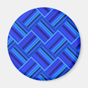 Blue stripes diagonal weave pattern magnet
