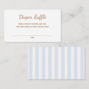 Blue Stripes Diaper Raffle Enclosure Card
