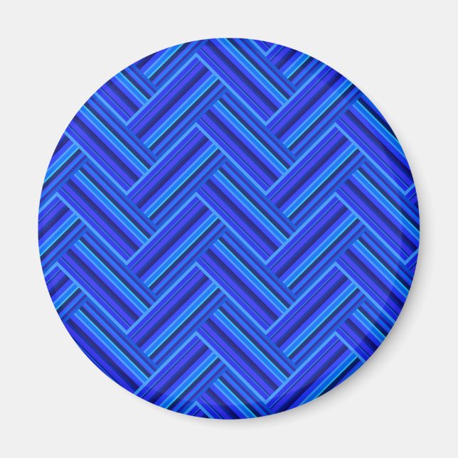 blue stripes double weave pattern magnet (Front)