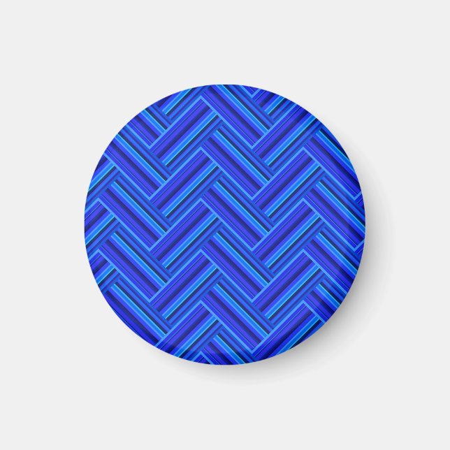 Blue stripes double weave pattern magnet (Front)