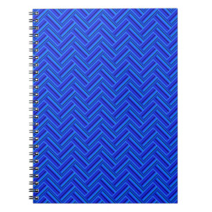Blue stripes double weave pattern notebook