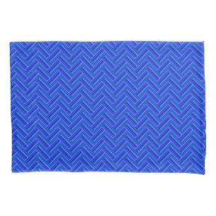 Blue stripes double weave pattern pillowcase
