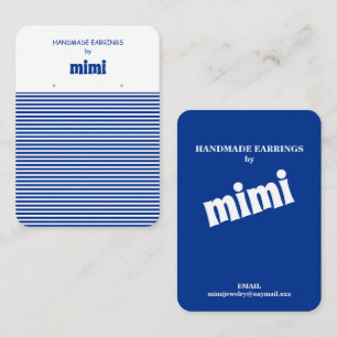 Blue Stripes Earring Display Business Card