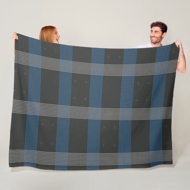 Blue Stripes Fleece Blanket (In Situ)