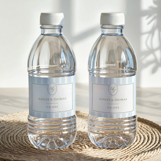 Blue Stripes Food and Beverage Label Set (Creator Uploaded)