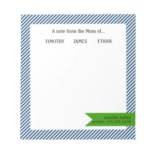 Blue Stripes, Green Accent Note from the Mum of...