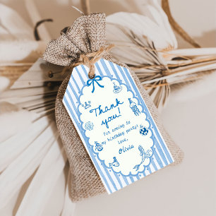 Blue Stripes Hand Drawn The Summer Gift Tags