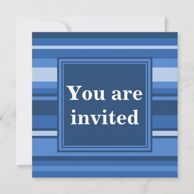 Blue stripes invitation (Front)
