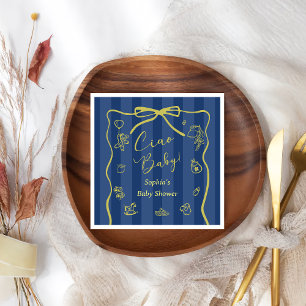 Blue Stripes Italian Themed Ciao Baby Napkin