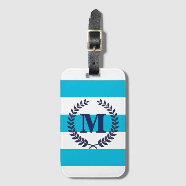 Blue Stripes Luggage Tag (Front Vertical)