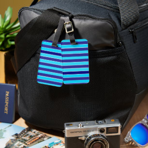 Blue Stripes Luggage Tag