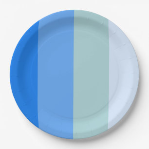 Blue Stripes Maritime Paper Plate