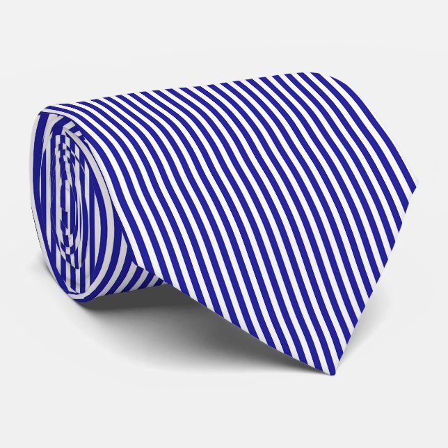 Blue Stripes Mens Dress  Tie (Rolled)