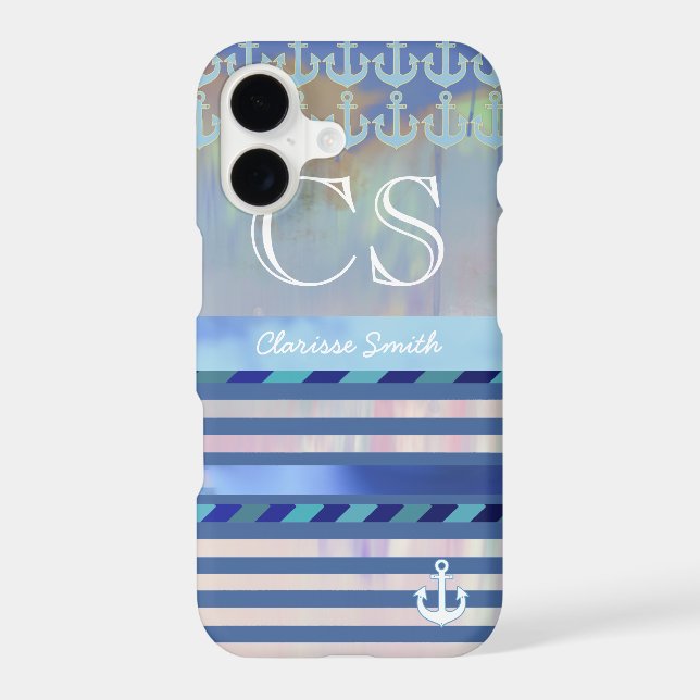 blue stripes, name/initials & anchors (Back)
