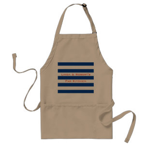 Blue Stripes on any Colour Custom Text Standard Apron