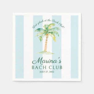 Blue Stripes Palm Beach Bach Club Bridal Shower Napkin