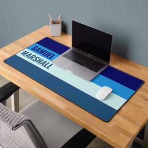 Blue Stripes Pattern  Desk Mat