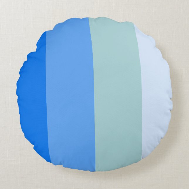 Blue Stripes Pattern Round Cushion (Front)