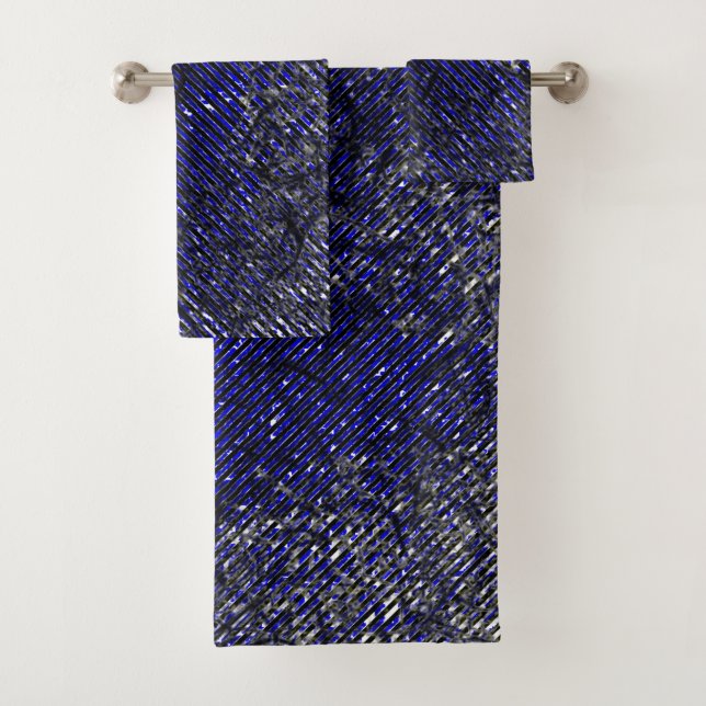 Blue stripes peeling off your colours  bath towel set (Insitu)