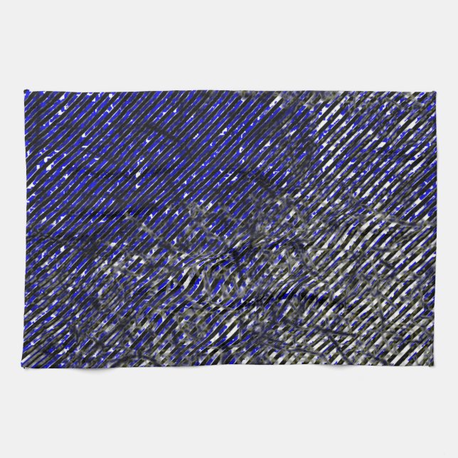 Blue stripes peeling off your colours  tea towel (Horizontal)