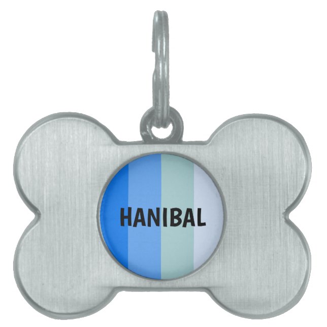 Blue Stripes Pet ID Tag (Front)
