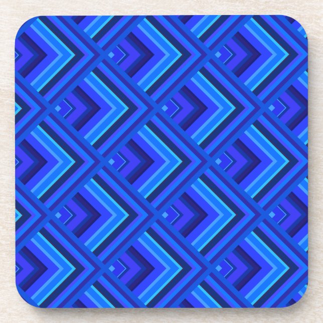Blue stripes scale pattern coaster (Front)