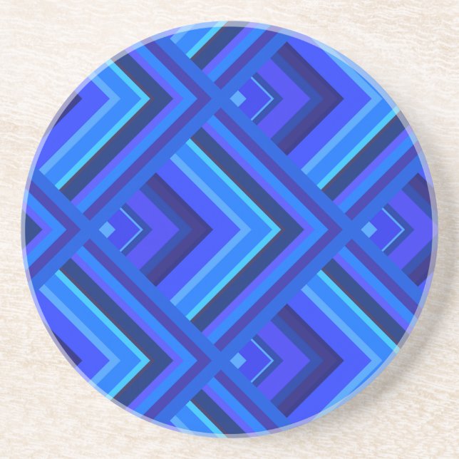 Blue stripes scale pattern coaster (Front)